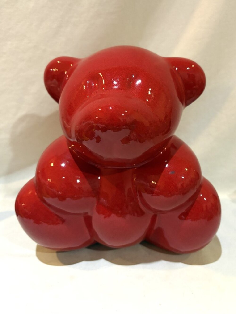 Vintage Royal Boch Belgium Red Teddy Bear Figurine Ceramic Home Decor